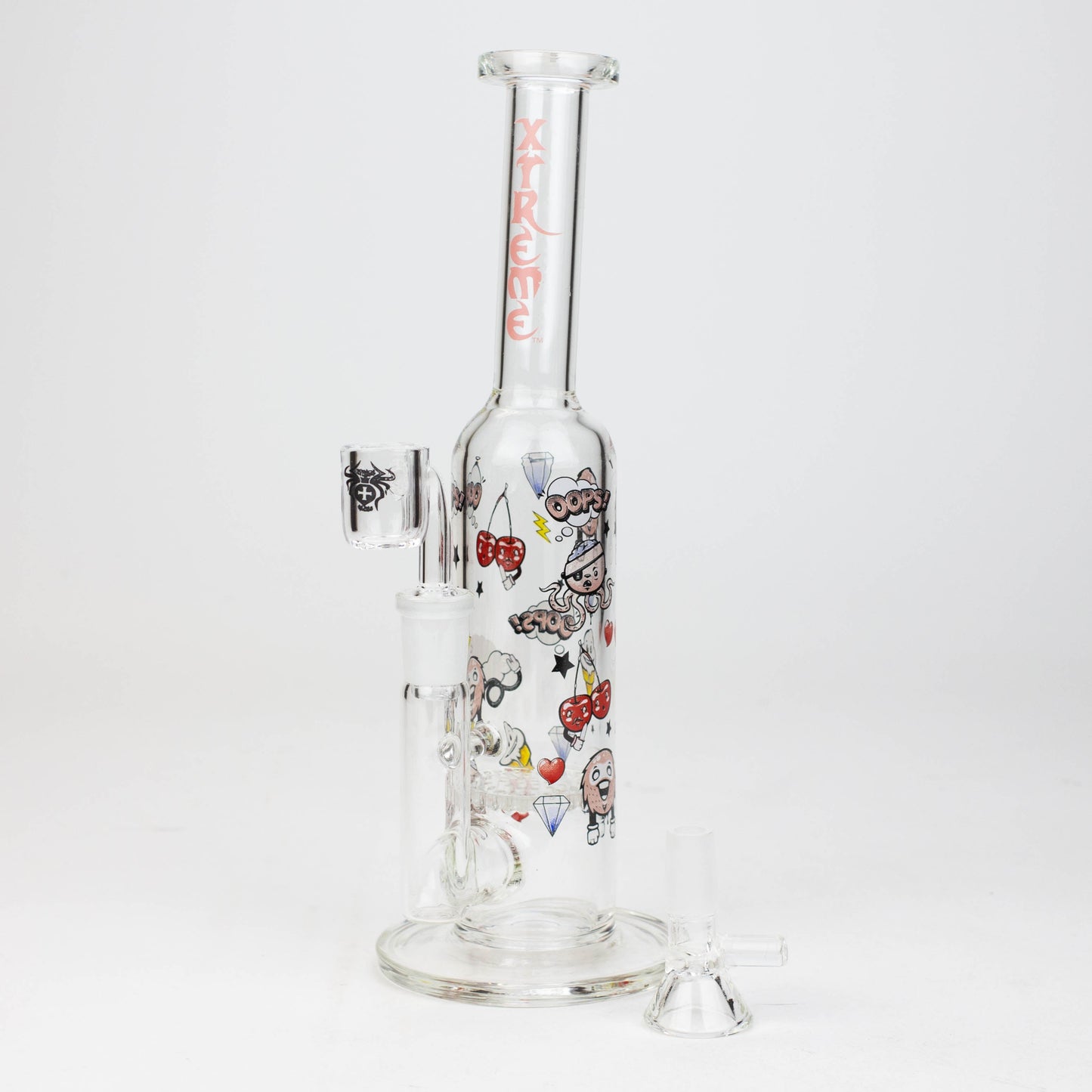 9.5" XTREME 2-in-1 glass Bong with honeycomb diffuser [XTR302]_2