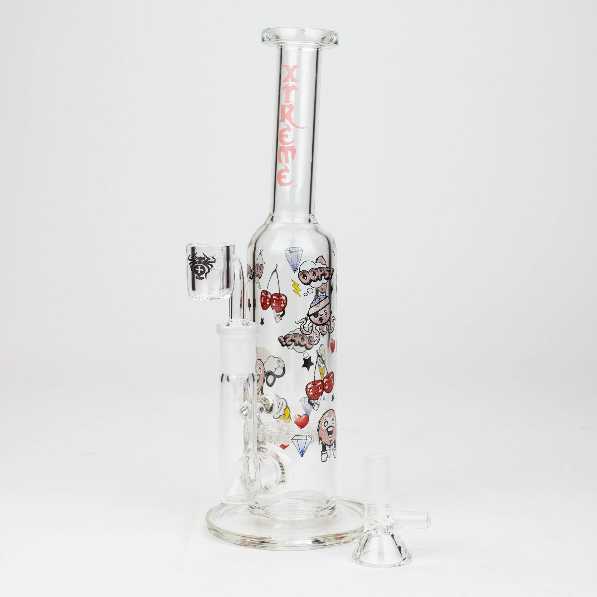 9.5" XTREME 2-in-1 glass Bong with honeycomb diffuser [XTR302]_2