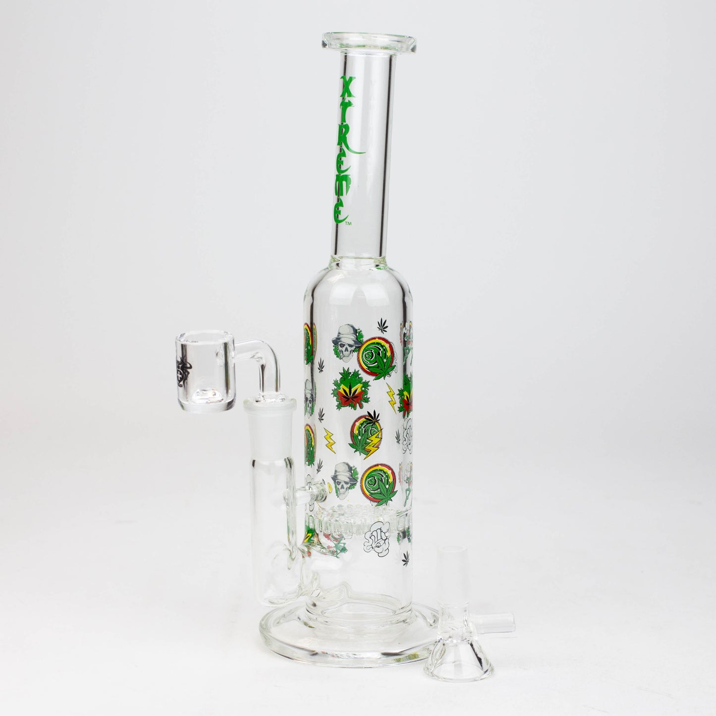 9.5" XTREME 2-in-1 glass Bong with honeycomb diffuser [XTR302]_3