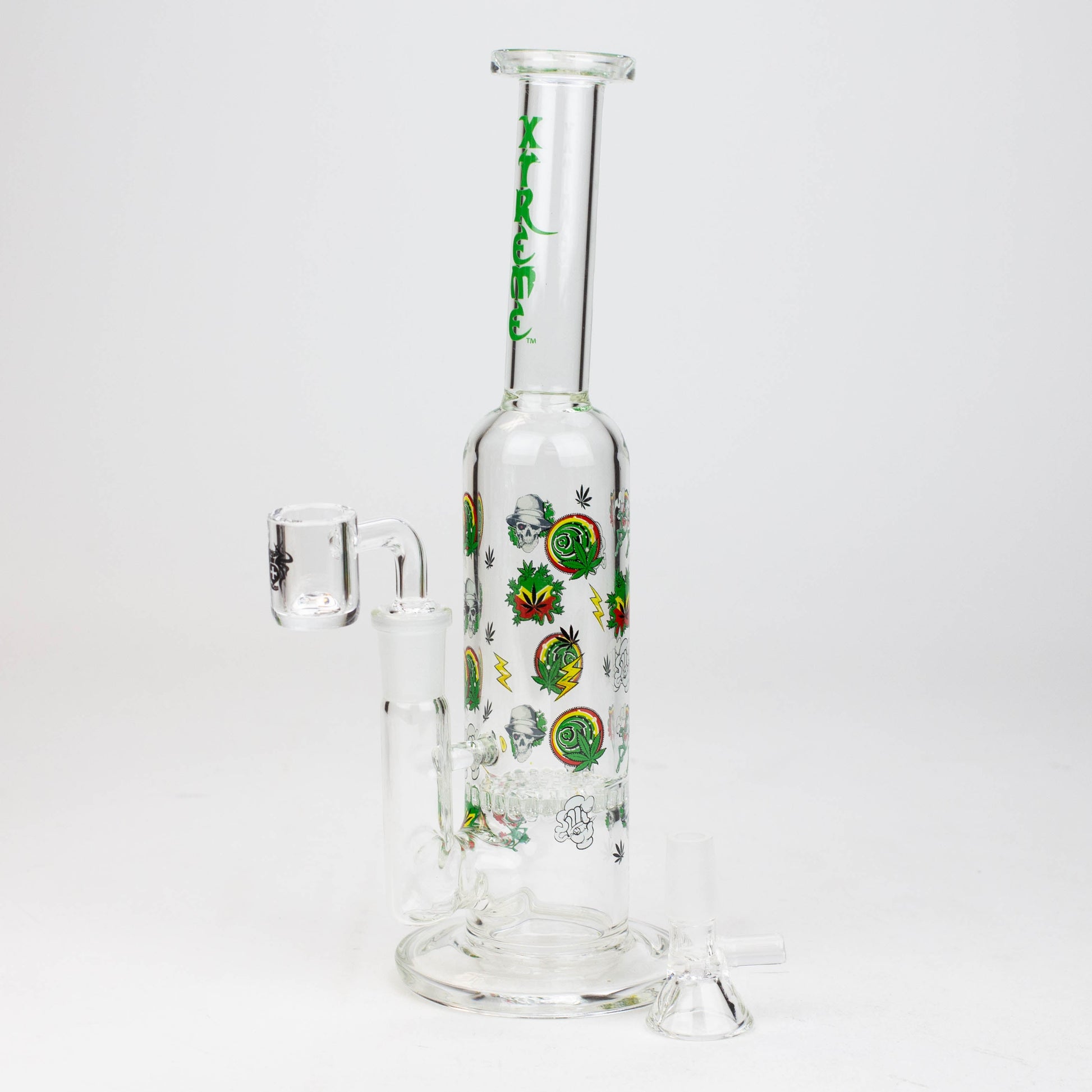 9.5" XTREME 2-in-1 glass Bong with honeycomb diffuser [XTR302]_3