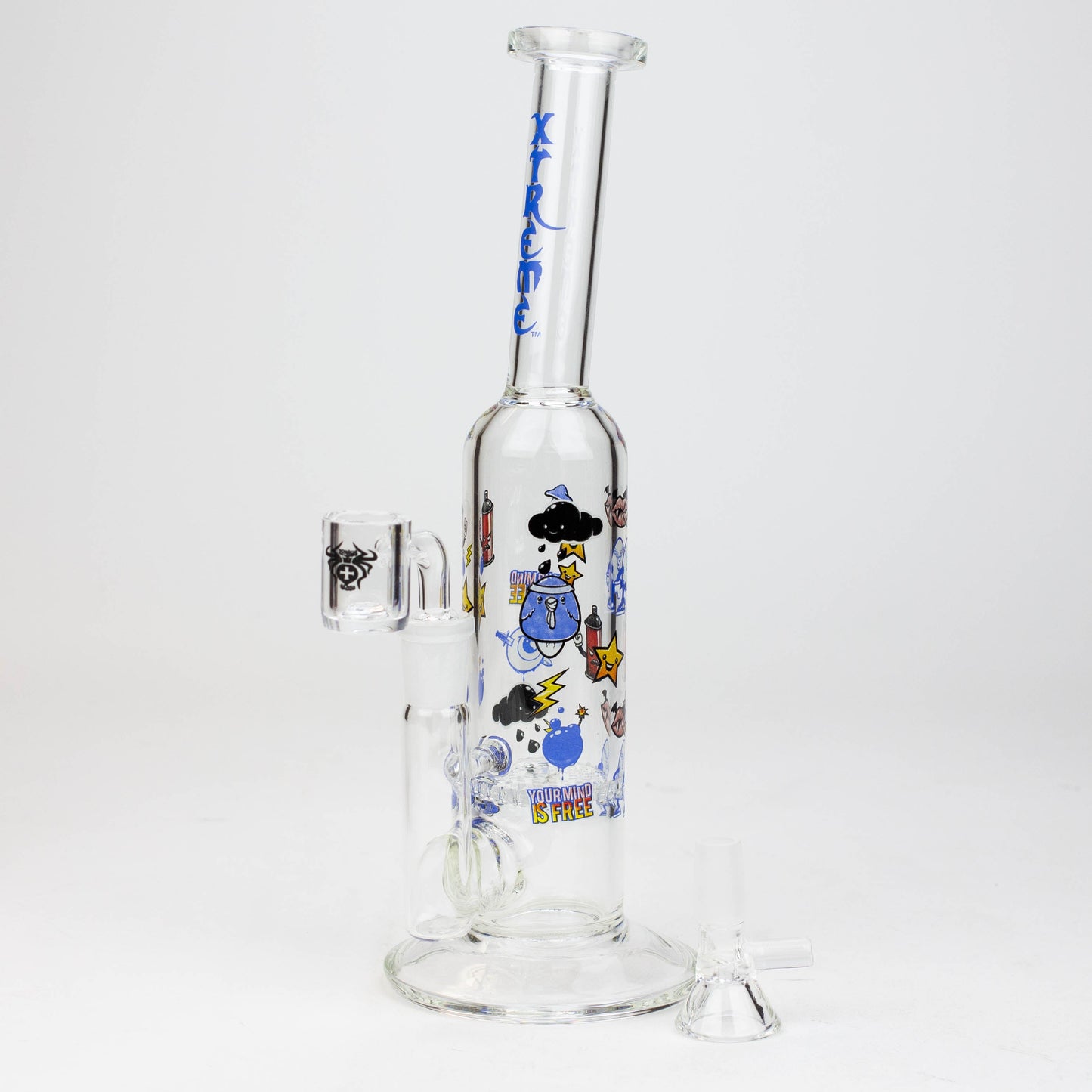 9.5" XTREME 2-in-1 glass Bong with honeycomb diffuser [XTR302]_4