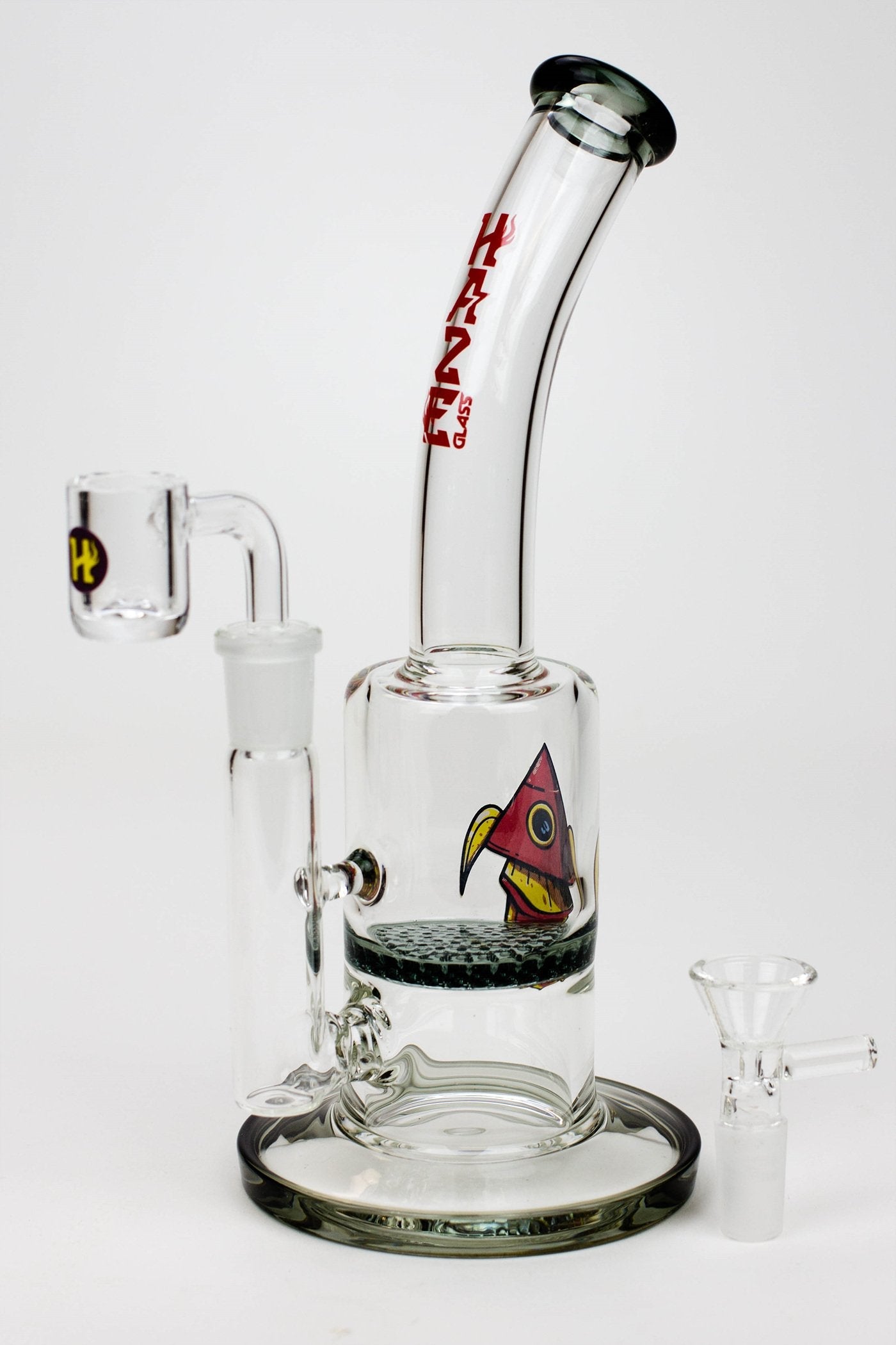 8" HAZE 2-in-1 Honeycomb diffuser Bent neck Dab Rig_16