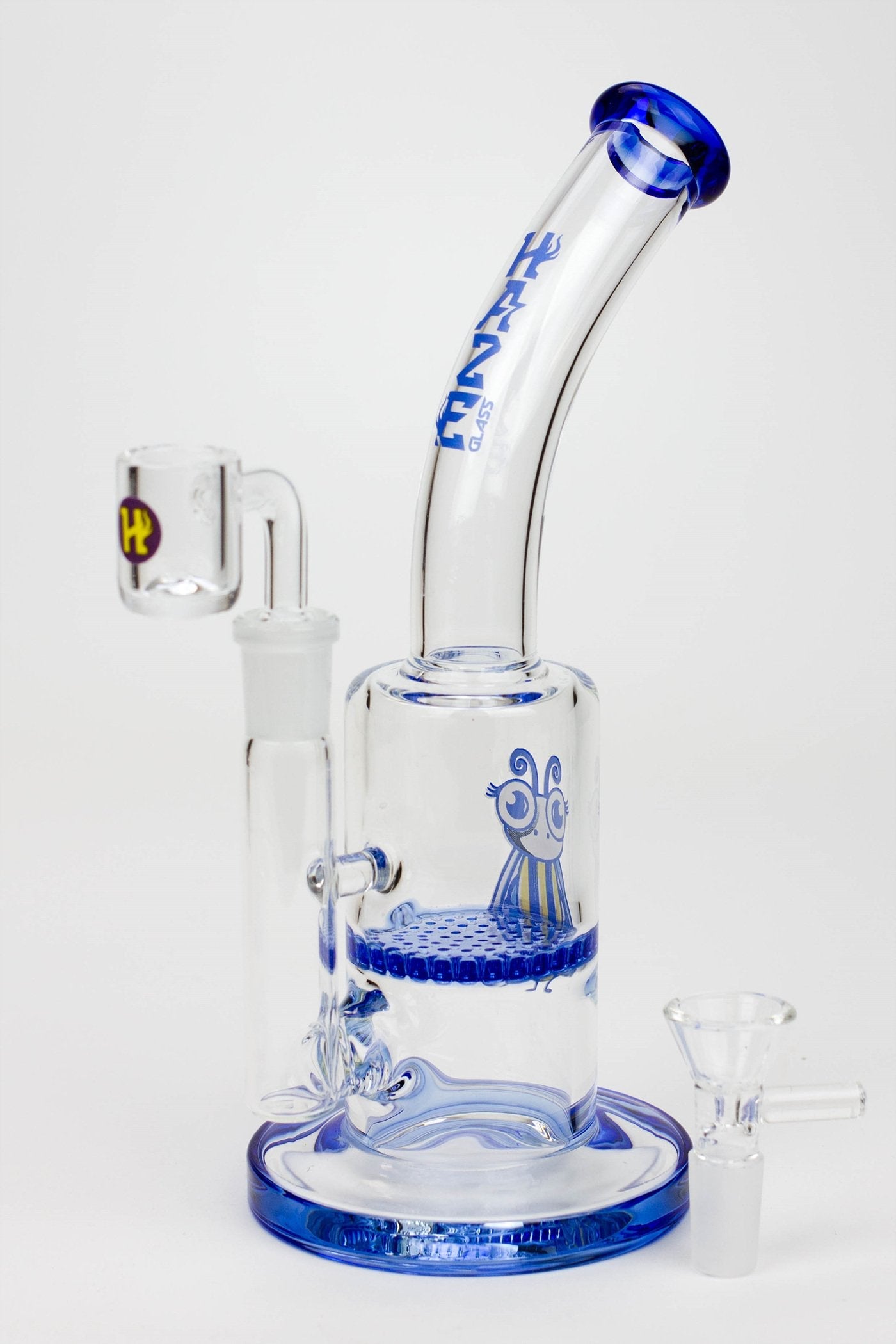 8" HAZE 2-in-1 Honeycomb diffuser Bent neck Dab Rig_10