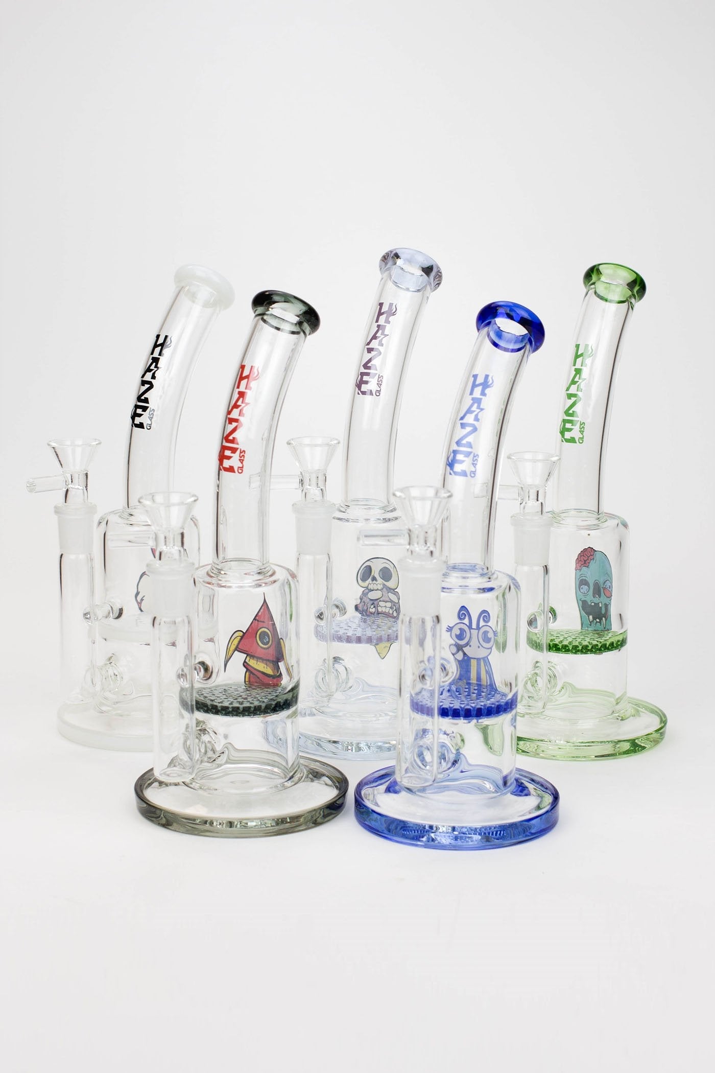 8" HAZE 2-in-1 Honeycomb diffuser Bent neck Dab Rig_9