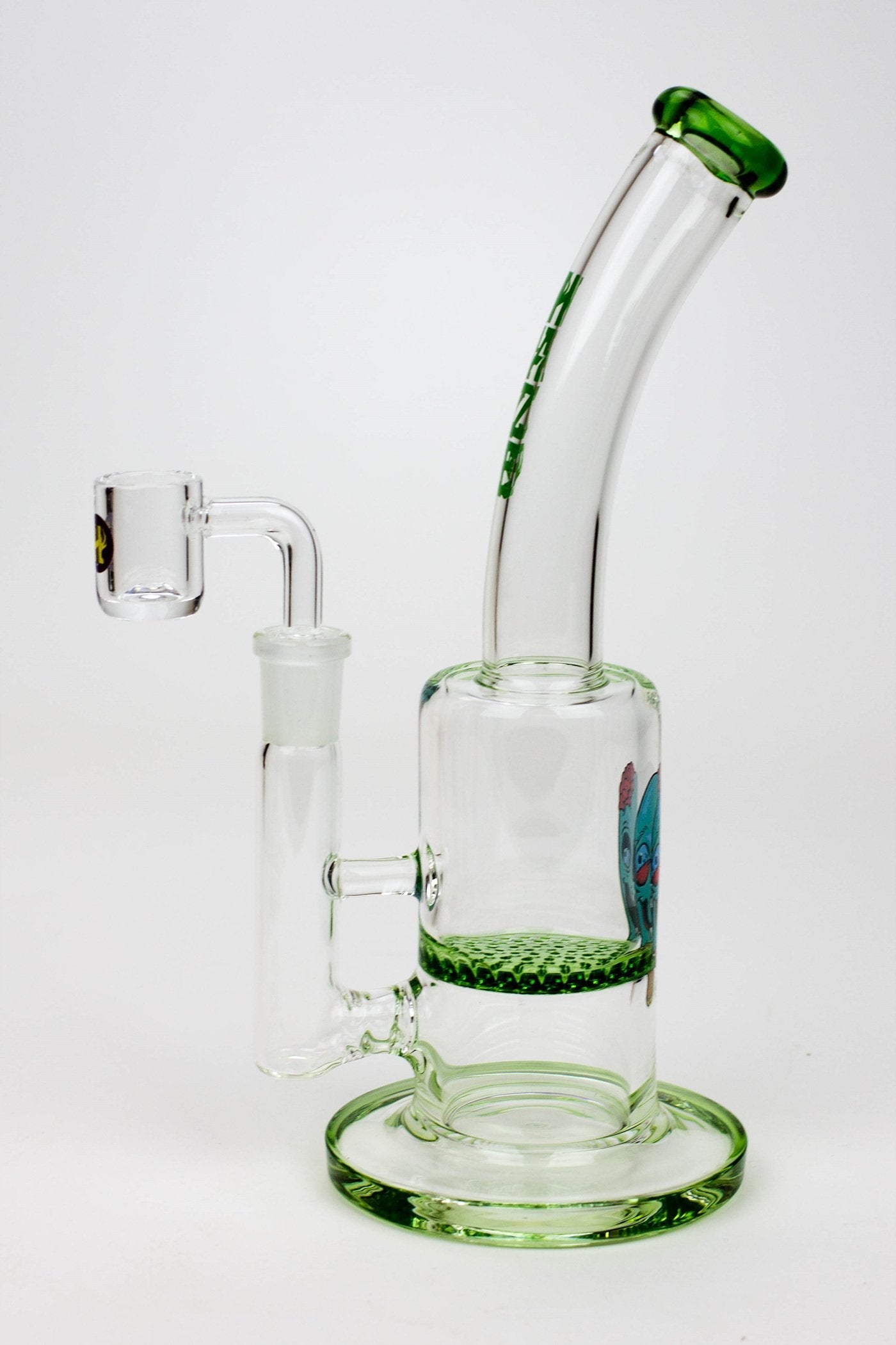 8" HAZE 2-in-1 Honeycomb diffuser Bent neck Dab Rig_3