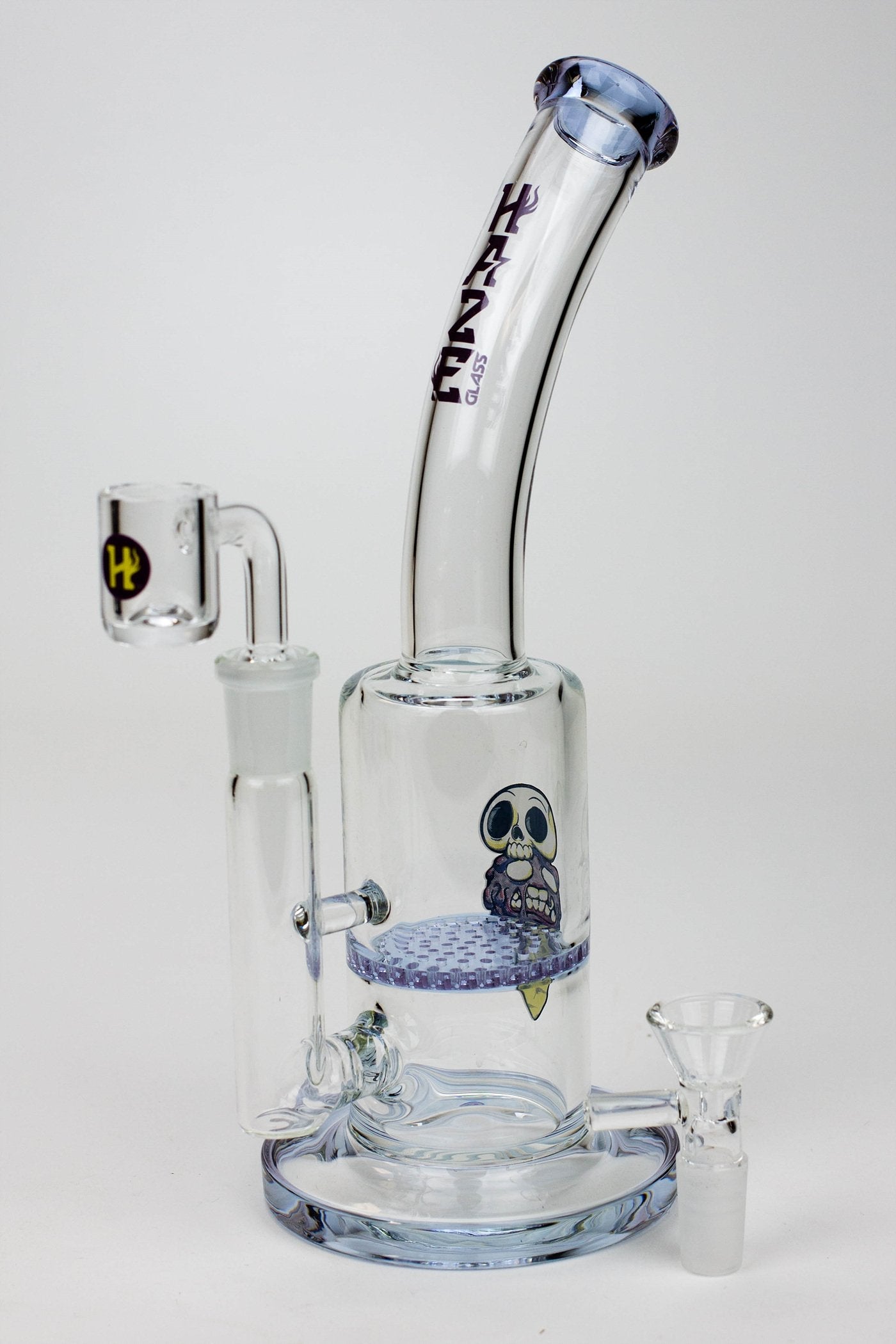 8" HAZE 2-in-1 Honeycomb diffuser Bent neck Dab Rig_14