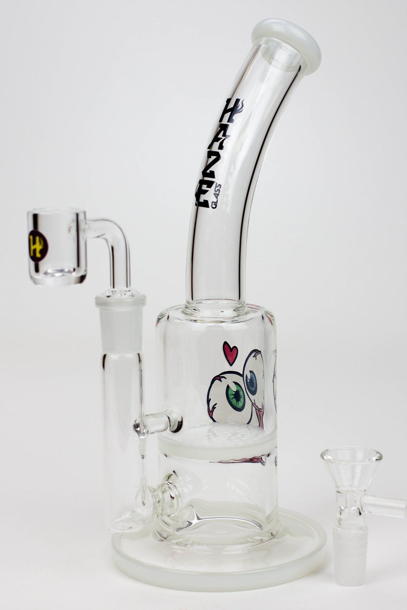 8" HAZE 2-in-1 Honeycomb diffuser Bent neck Dab Rig_2