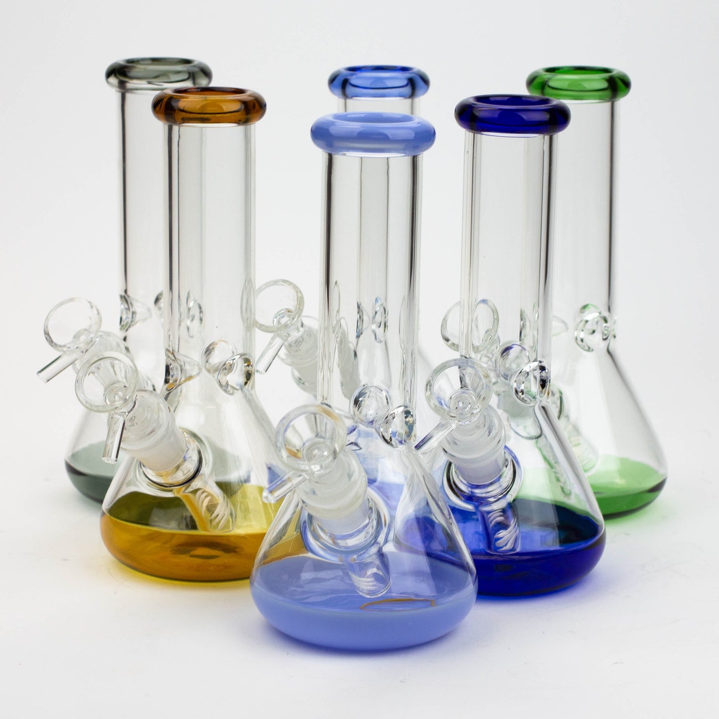 8" Color bottom Glass Bong [C6307]_0