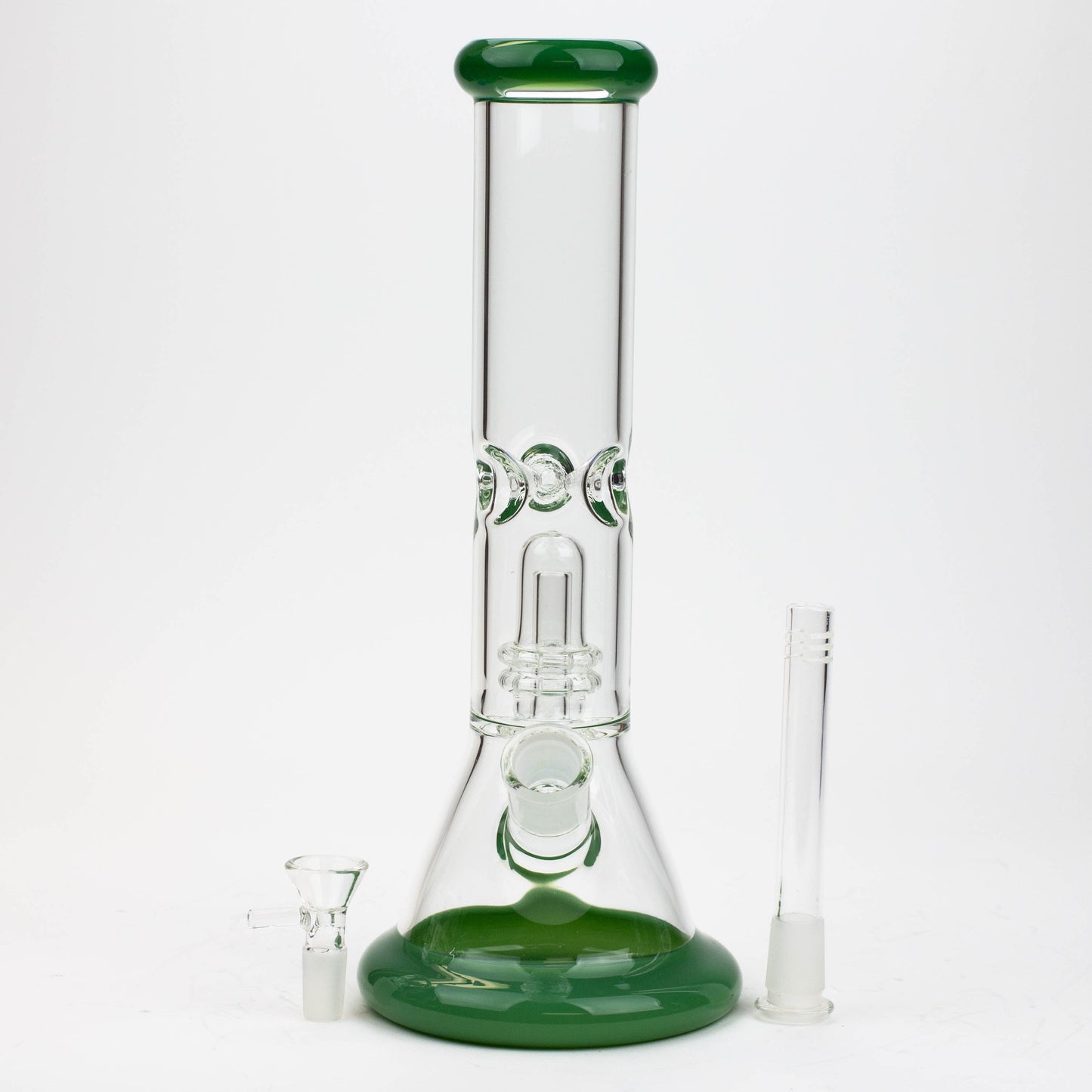 12" Color Bottom Glass Bong with shower head [C1503]_5