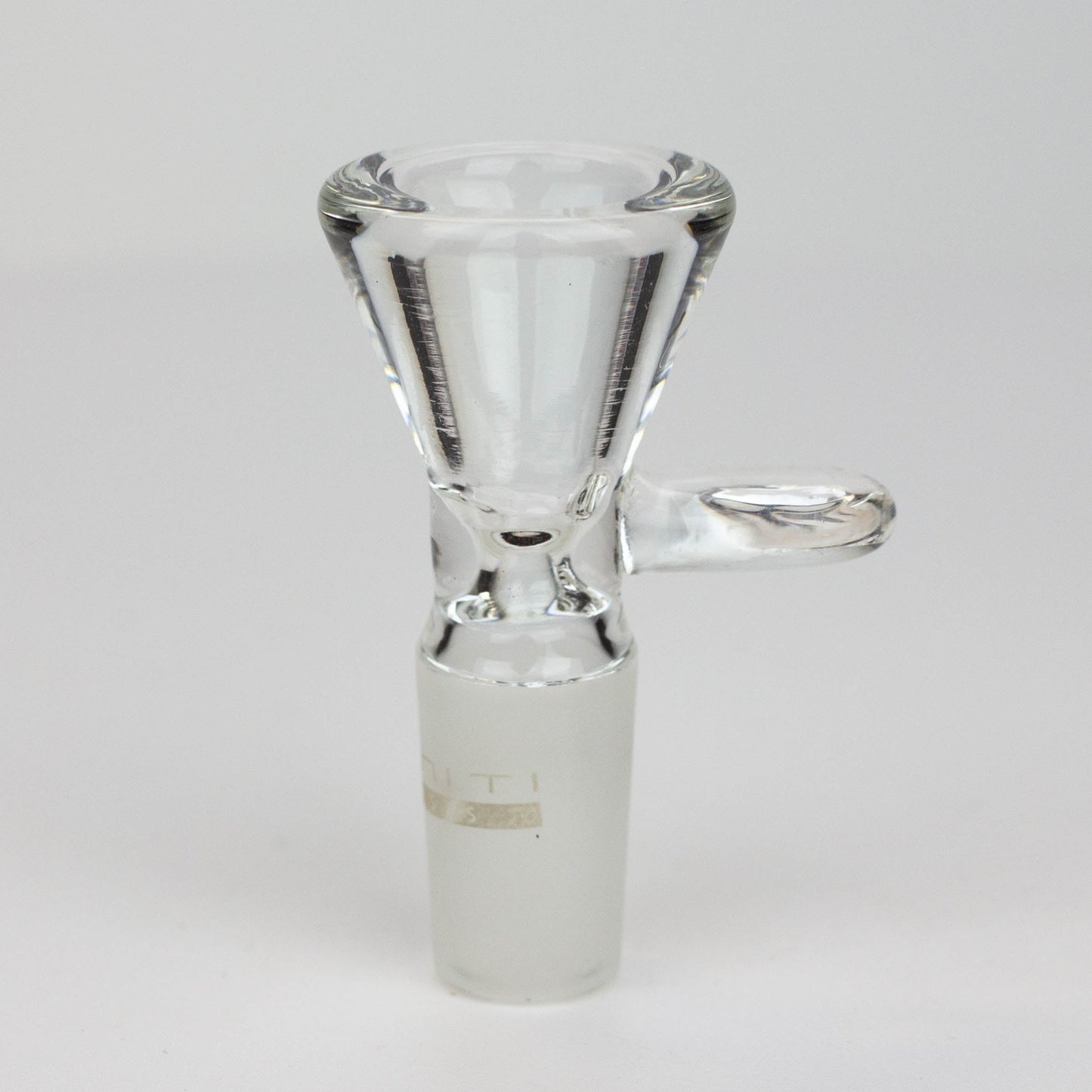 Clear thick glass bowl with handle for 14 mm female Joint_0
