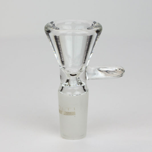 Clear thick glass bowl with handle for 14 mm female Joint_0