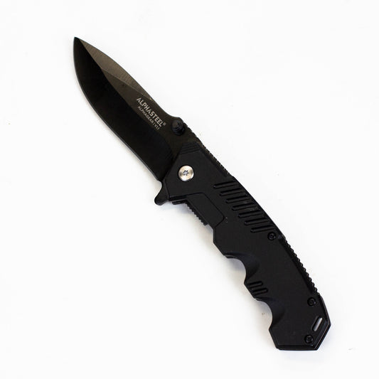 ALPHASTEEL Hunting Knife - Black Steel_0
