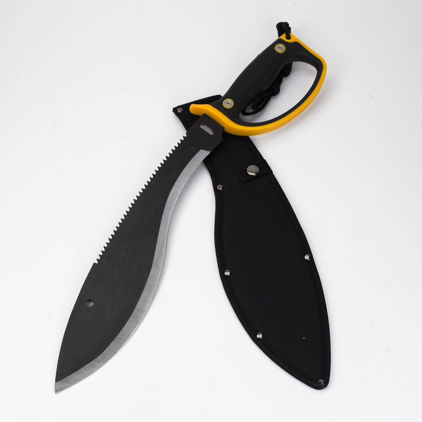 20″ Black & Silver Machete with A Black Yellow Handle & Sheath [HK6660]_1