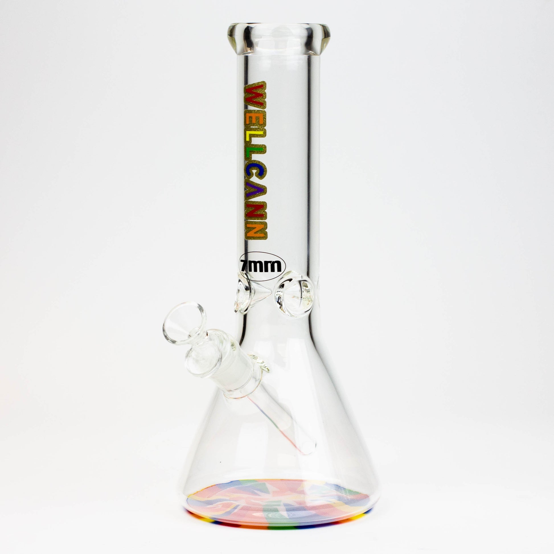 12" WellCann beaker 7 mm glass water bong with Colour Bottom_3