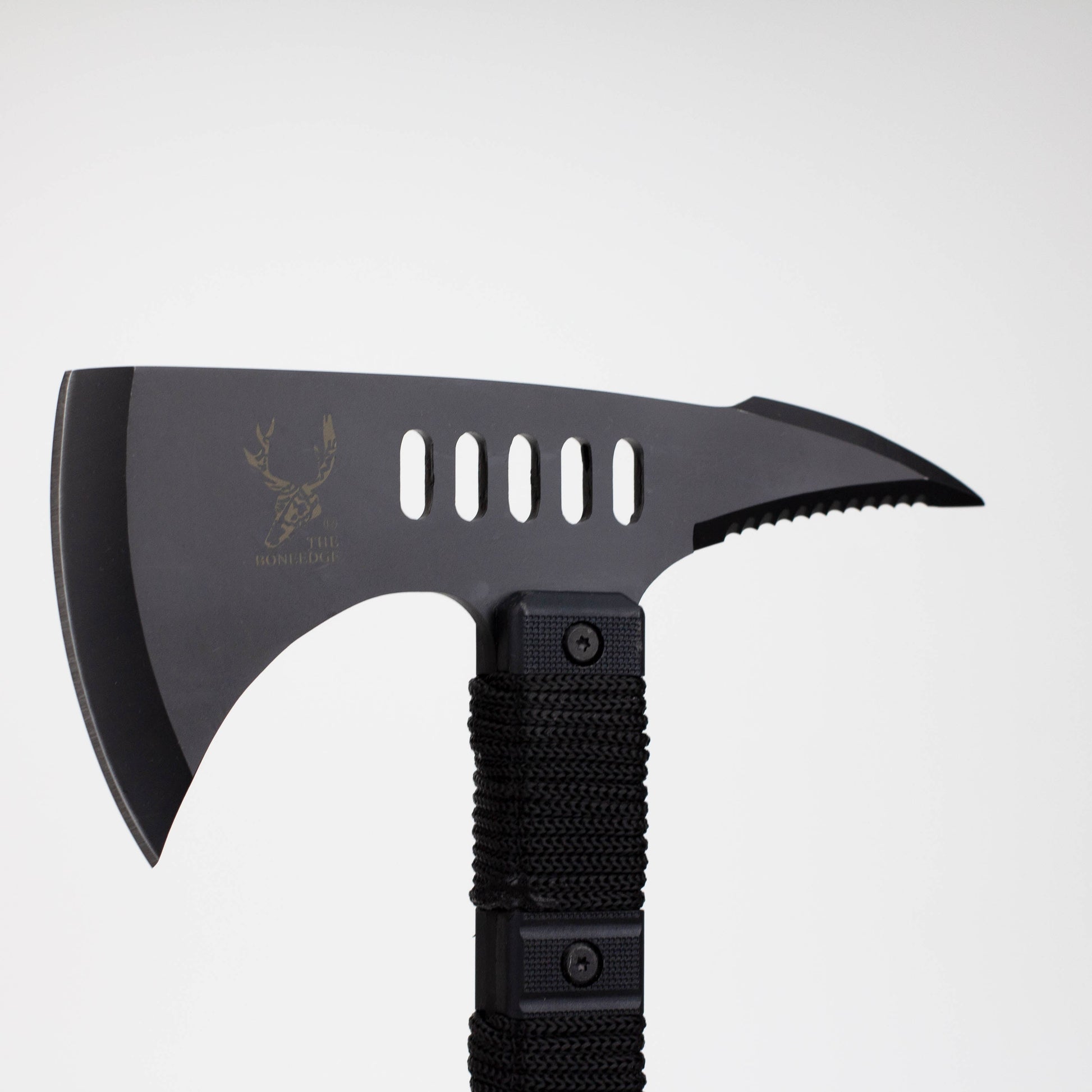 14 1/2″ The Bone Edge Tactical Axe with Sheath Black Hatchet [HK6185]_1