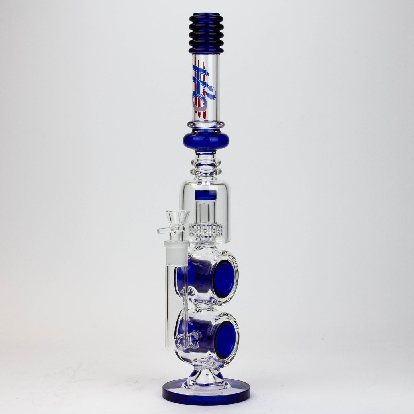 17" H2O Double ring glass water bong [H2O-5006]_4