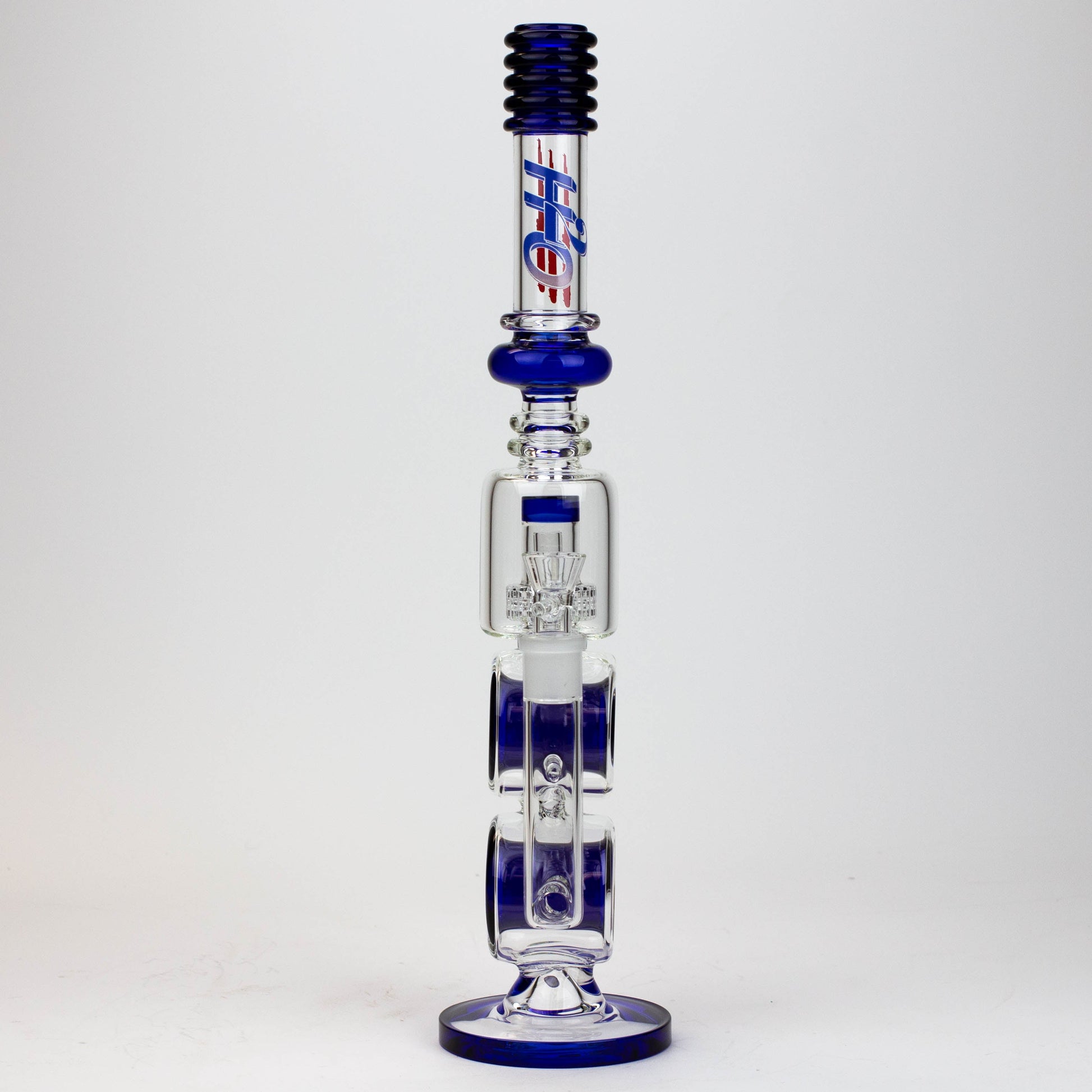 17" H2O Double ring glass water bong [H2O-5006]_8