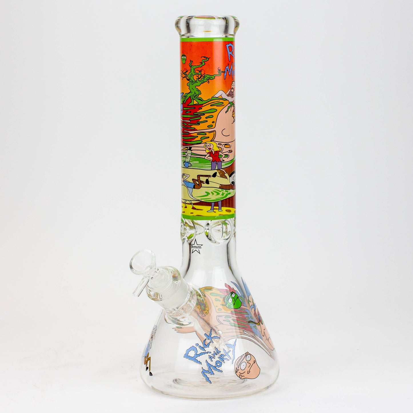 13.5" RM cartoon 9 mm glass beaker water bong_5