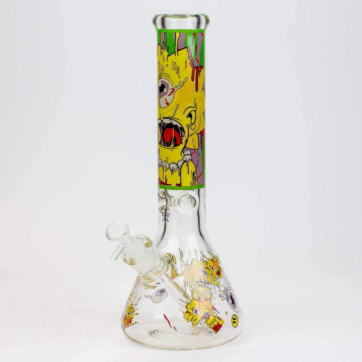 13.5" RM cartoon 9 mm glass beaker water bong_10