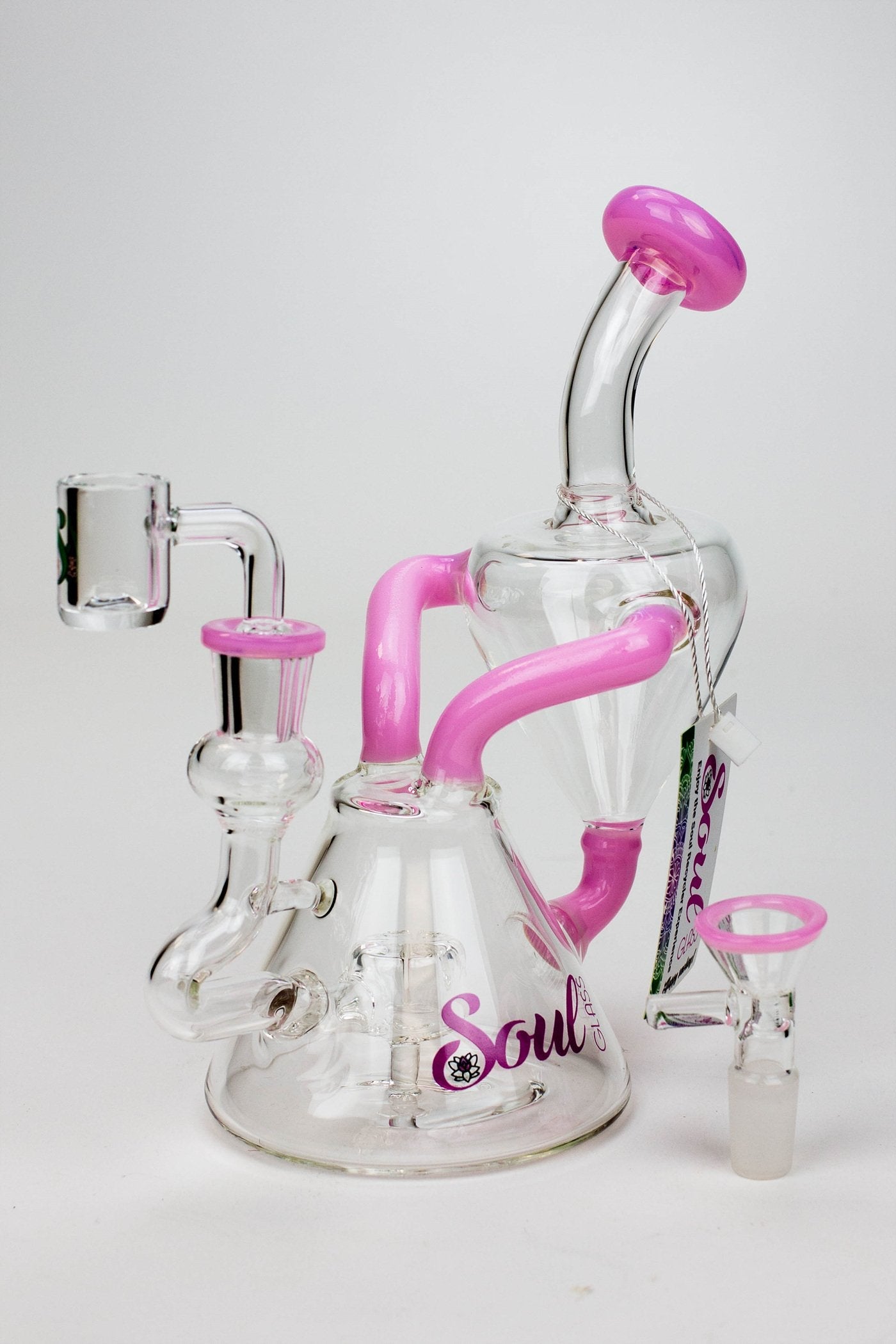 8" SOUL Glass 2-in-1 single chamber recycler bong_5