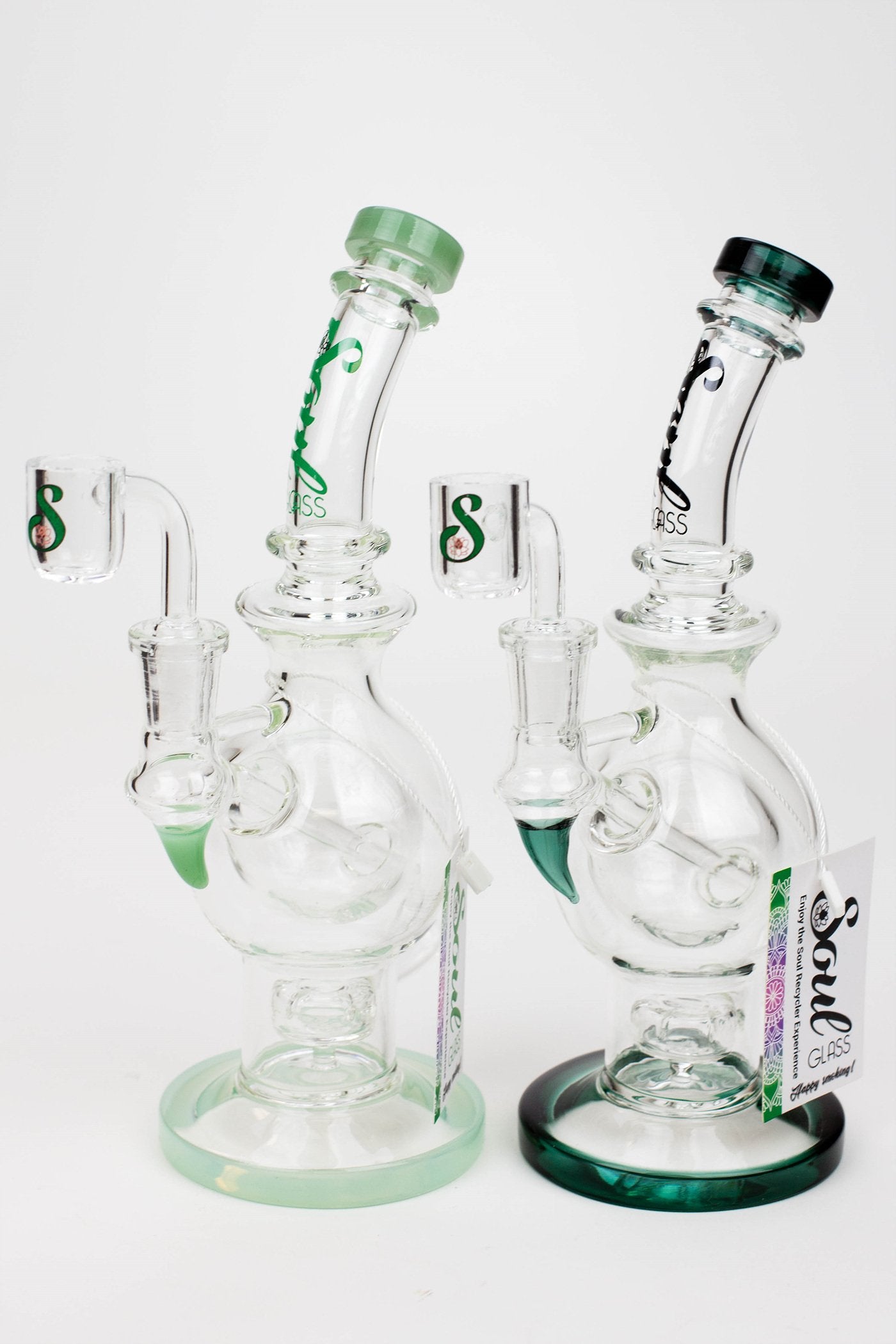 9.5" SOUL Glass 2-in-1 double glass sphere recycler_0