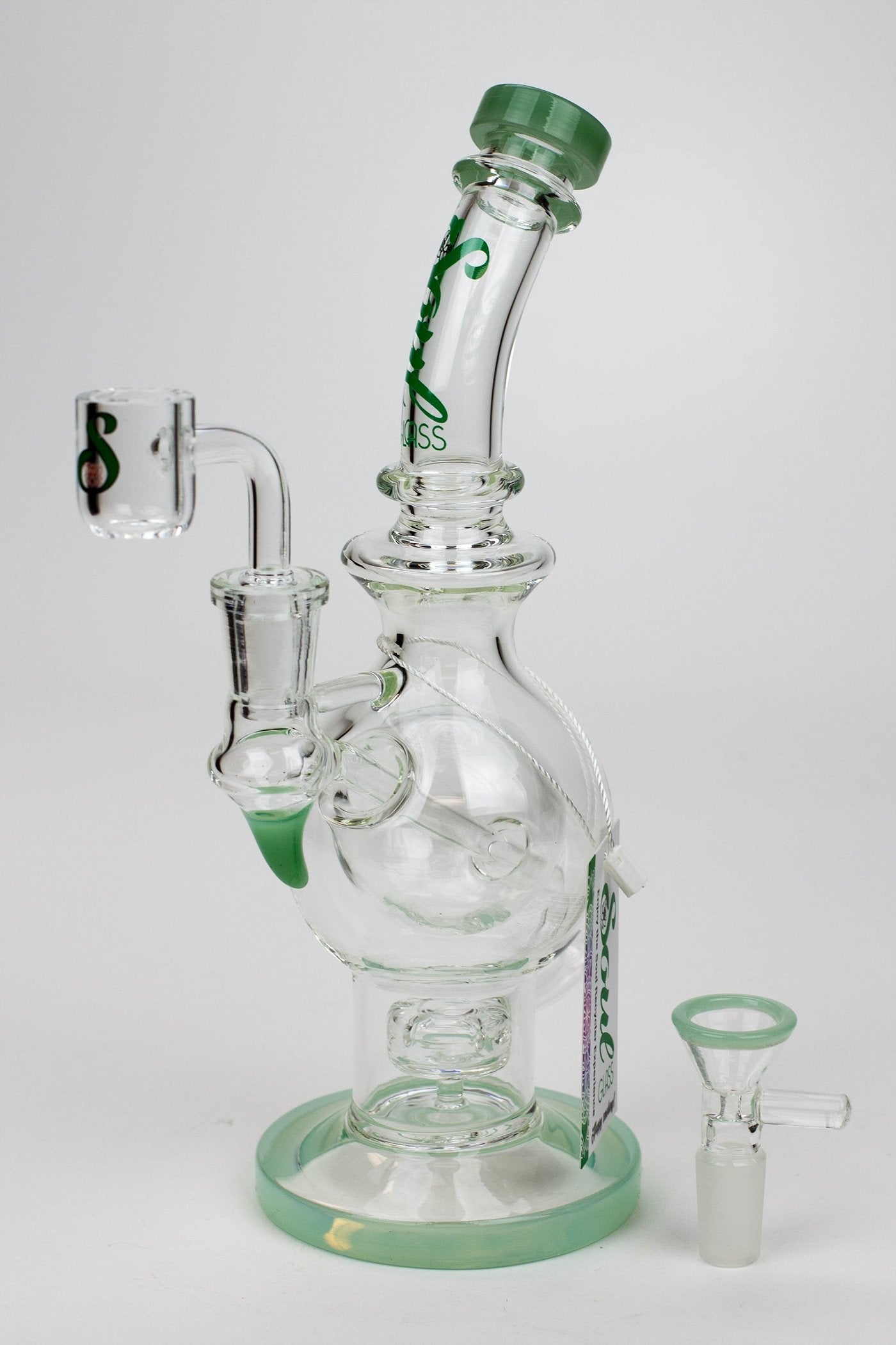 9.5" SOUL Glass 2-in-1 double glass sphere recycler_6