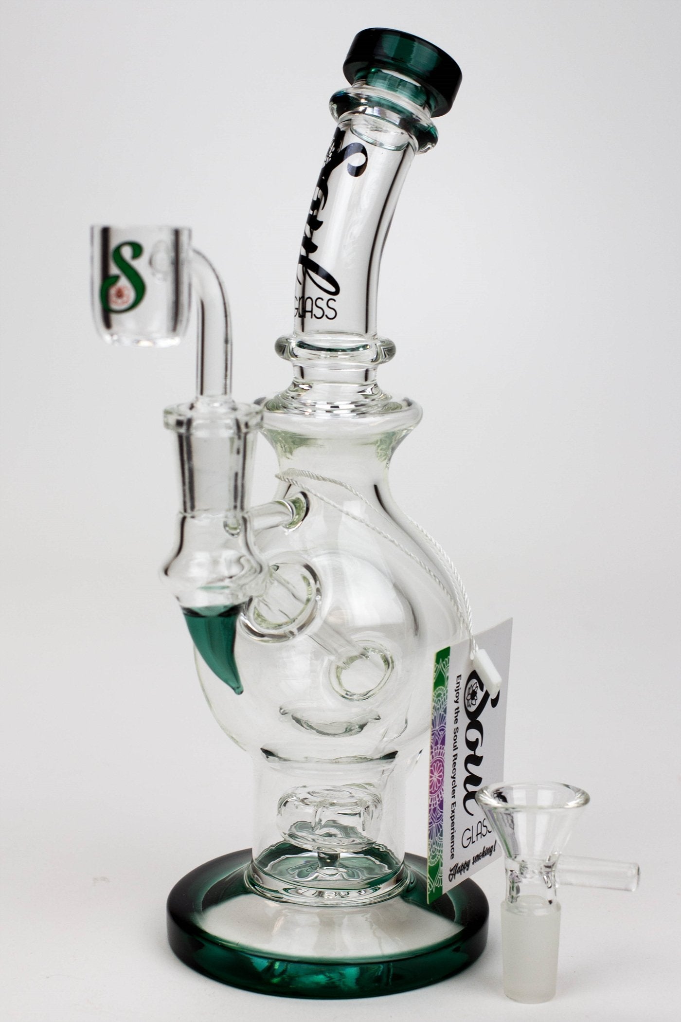 9.5" SOUL Glass 2-in-1 double glass sphere recycler_7