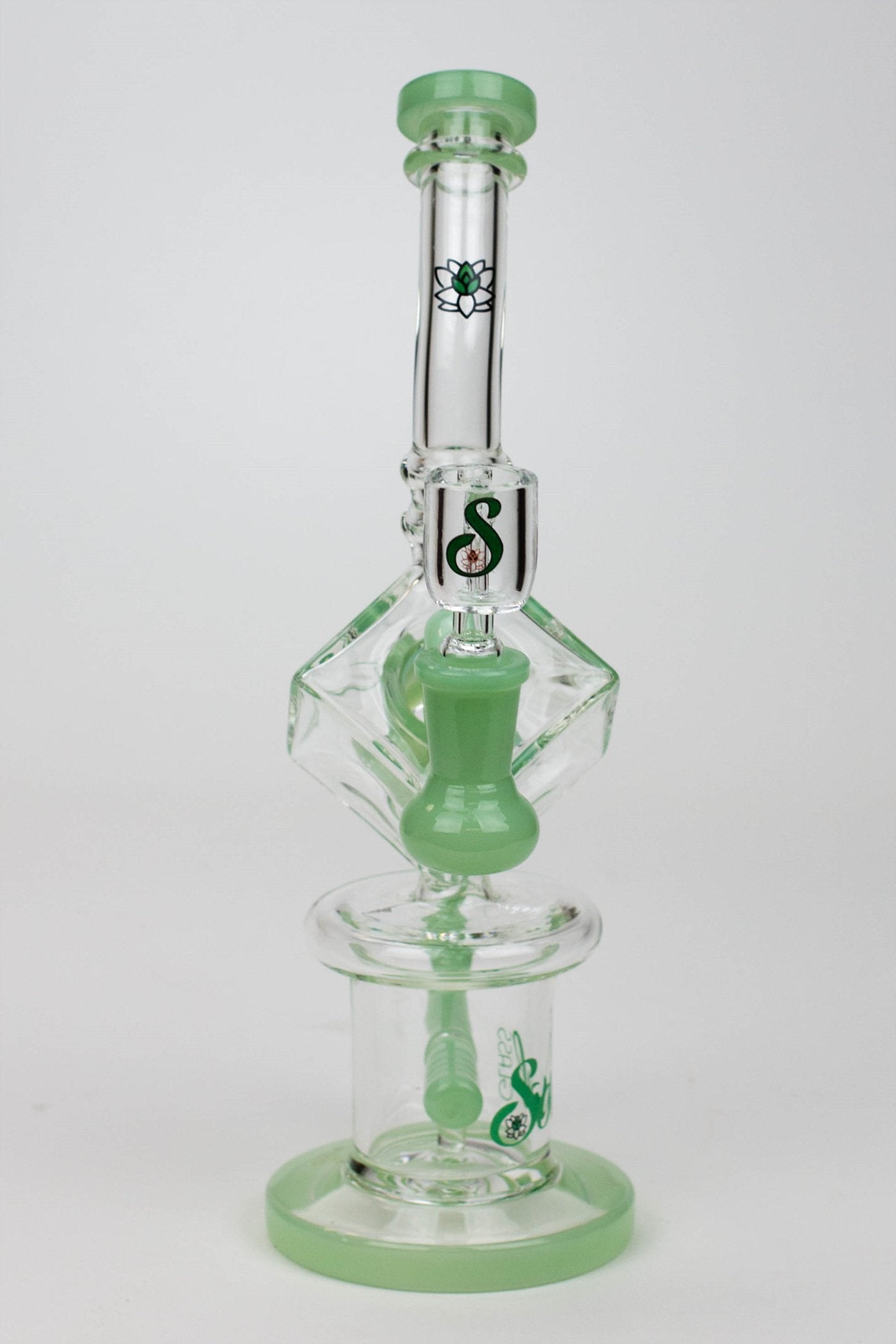 9" SOUL Glass 2-in-1 cube recycler bong_6