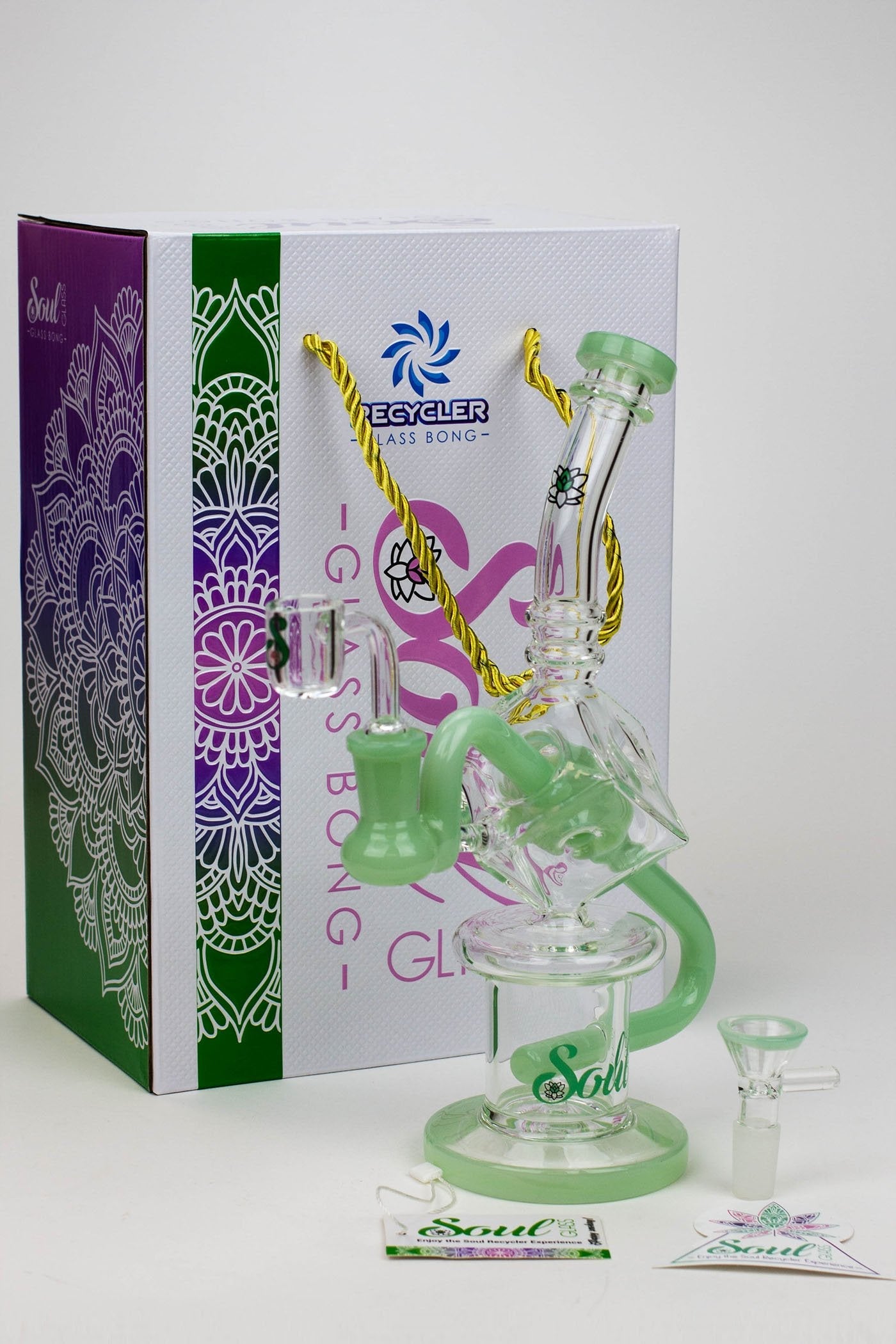 9" SOUL Glass 2-in-1 cube recycler bong_2