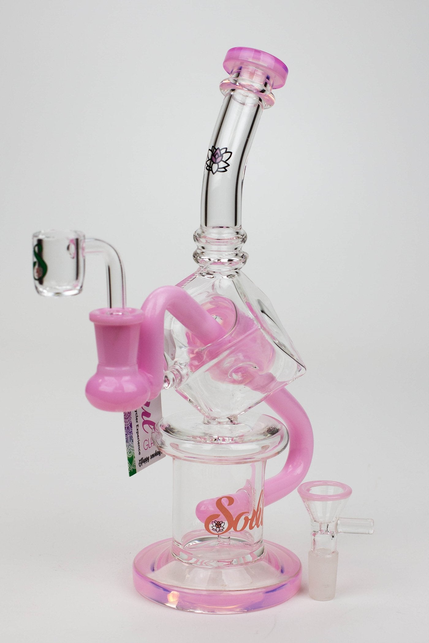 9" SOUL Glass 2-in-1 cube recycler bong_5