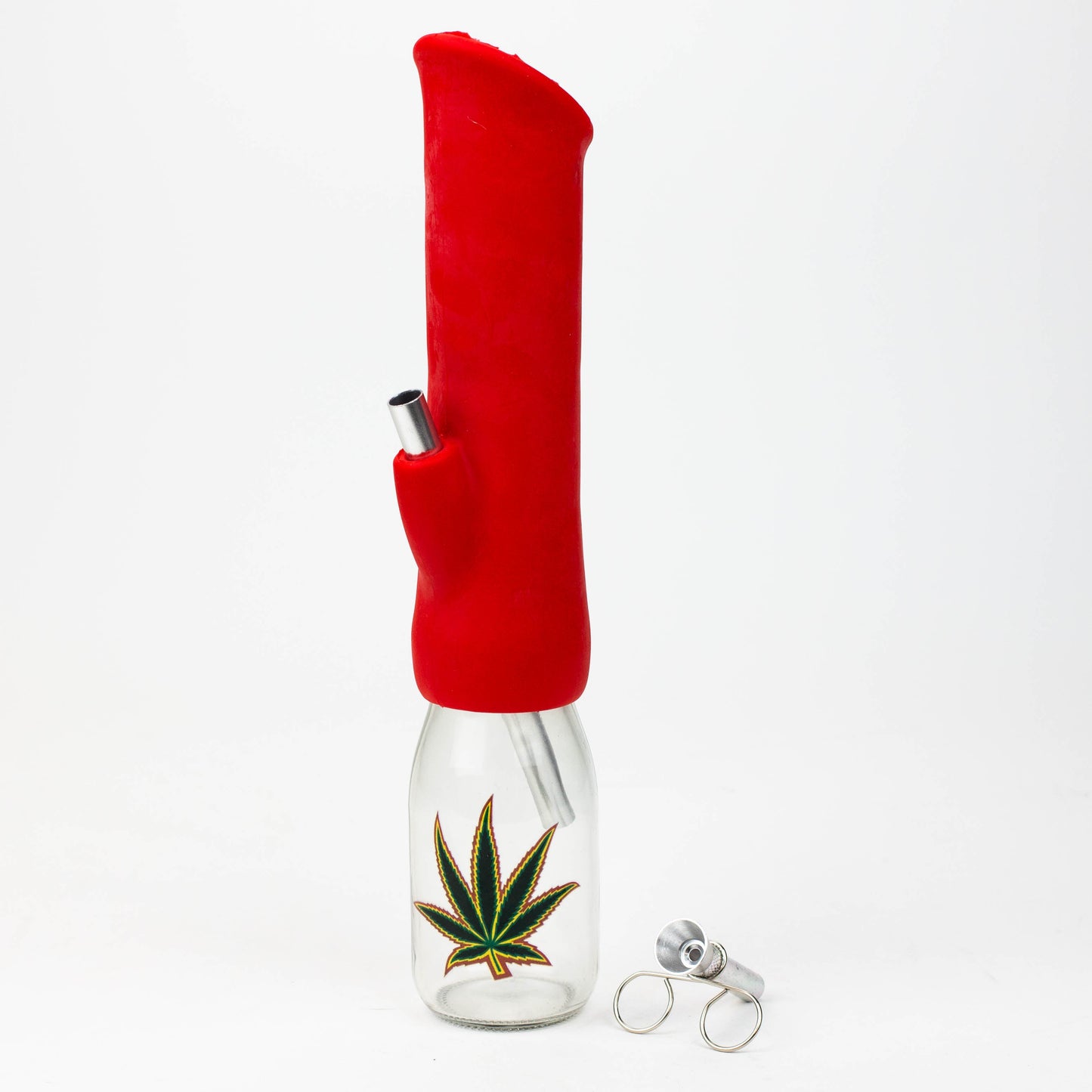 12" Silicone water bong with glass base [WP009]_6
