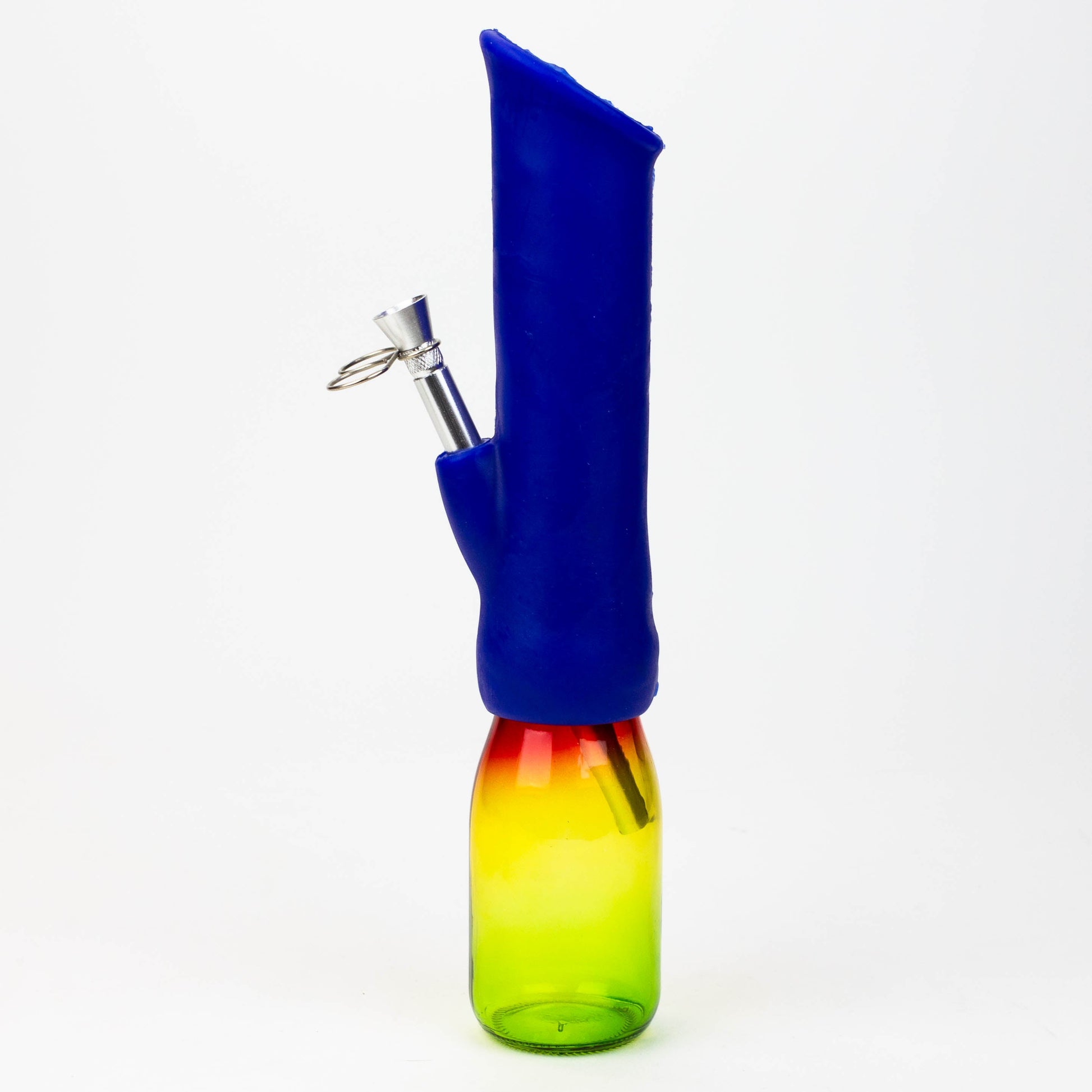 12" Silicone water bong with glass base [WP009A]_4