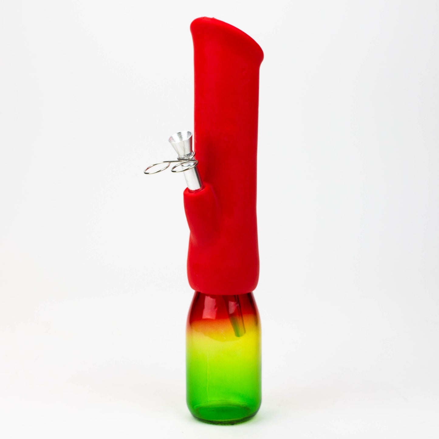 12" Silicone water bong with glass base [WP009A]_2